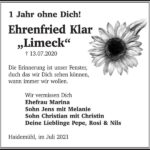 Jahresgedenken Ehrenfried Klar