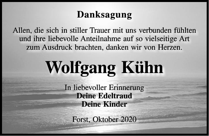 Danksagung Wolfgang Kühn