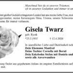 Traueranzeige Gisela Twarz, geb. Rjosk