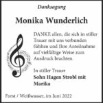 Danksagung Monika Wunderlich