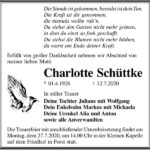 Traueranzeige Charlotte Schüttke