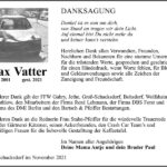 Danksagung Max Vatter
