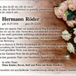 Danksagung Hermann Röder