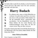 Danksagung Harry Budach