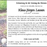 Danksagung Klaus-Jürgen Lassan