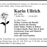 Traueranzeige Karin Ullrich, geb. Groba