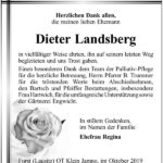 Danksagung Dieter Landsberg