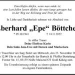 Traueranzeige Eberhard „Epe“ Böttcher