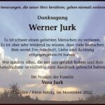 Danksagung Werner Jurk