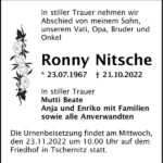 Traueranzeige Ronny Nitsche