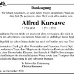 Danksagung Alfred Kursawe
