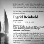 Traueranzeige Ingrid Reinhold, geb. Hertrampf