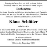 Danksagung Klaus Schlüter