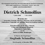 Danksagung Dietrich Schmollius