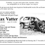 Traueranzeige Max Vatter