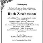 Danksagung Ruth Zeschmann