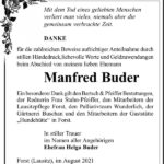 Danksagung Manfred Buder