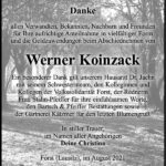 Danksagung Werner Koinzack