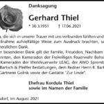 Danksagung Gerhard Thiel