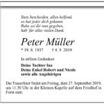 Traueranzeige Peter Müller