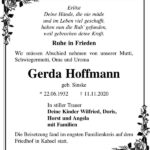 Traueranzeige Gerda Hoffmann, geb. Sinske