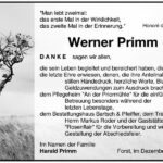 Danksagung Werner Primm