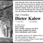 Traueranzeige Dieter Kalow