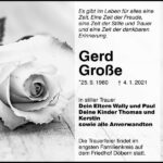Traueranzeige Gerd Große