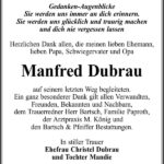 Danksagung Manfred Dubrau