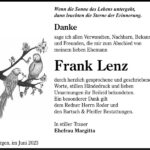 Danksagung Frank Lenz