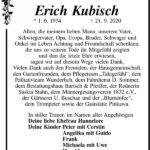 Danksagung Erich Kubisch