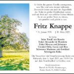 Traueranzeige Fritz Knappe