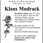 Danksagung Klaus Mudrack