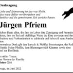 Danksagung Jürgen Pfriem