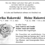 Traueranzeige Erika Rakowski und Heinz Rakowski