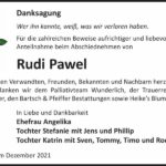 Danksagung Rudi Pawel