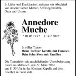 Traueranzeige Annedore Muche