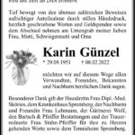 Danksagung Karin Günzel
