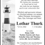 Traueranzeige Lothar Thurk