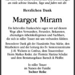 Danksagung Margot Miram