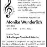 Traueranzeige Monika Wunderlich, geb. Rose