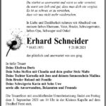 Traueranzeige Erhard Schneider