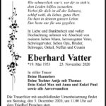 Traueranzeige Eberhard Vatter