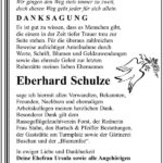 Danksagung Eberhard Schulze