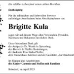 Danksagung Brigitte Kula