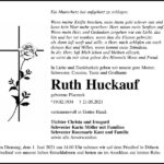 Traueranzeige Ruth Huckauf