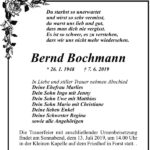 Traueranzeige Bernd Bochmann