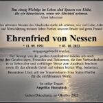 Danksagung Ehrenfried von Nessen