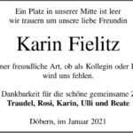 Traueranzeige Karin Fielitz