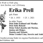 Traueranzeige Erika Prell, geb. Piater